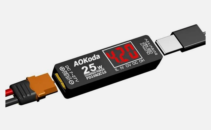 Зарядний пристрій / адаптер AOKoda QC3.0 XT60 to USB 25W