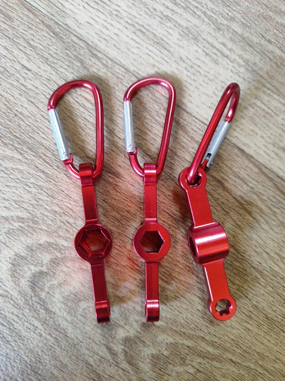 Універсальний гайковий ключ для пропелерів 6мм-8мм-10мм, з карабіном, Червоний-thumb-3