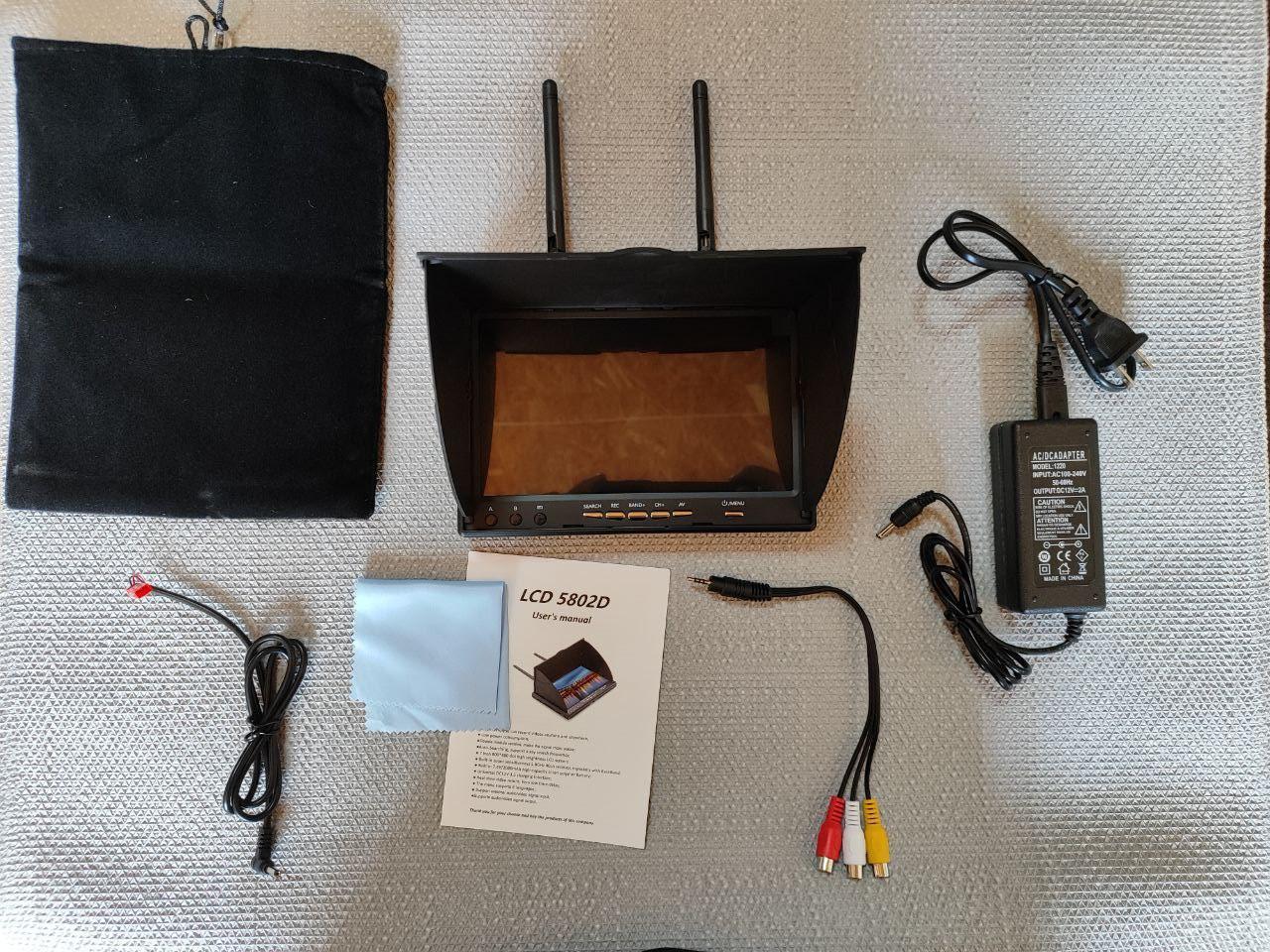 Монітор для FPV LCD5802D 5802 5.8G 40CH 7-дюймовий із вбудованим акумулятором та записом відео -thumb-2