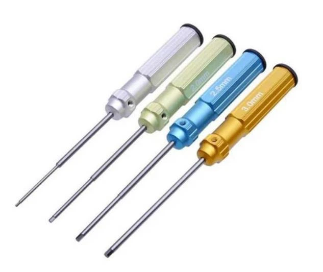 Викрутки шестигранні (HEX) для FPV дронів набір 4шт, Різнокольорові-thumb-1