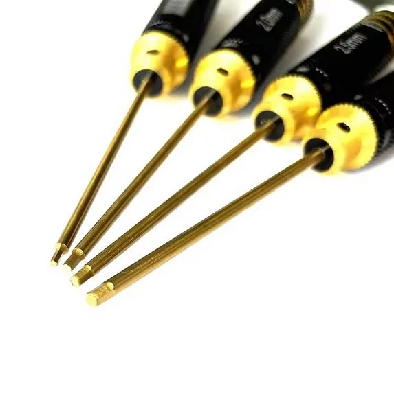 Викрутки шестигранні (HEX) для FPV дронів набір 4шт, Титанове покриття-thumb-2