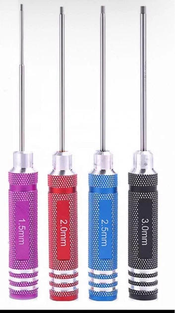 Викрутки шестигранні (HEX) для FPV дронів набір 4шт, Різнокольорові №2