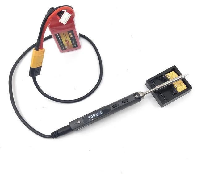 Кабель живлення паяльника TS101 від LiPo батареї XT60, 50см-thumb-2