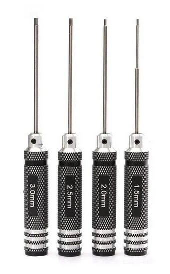 Викрутки шестигранні (HEX) для FPV дронів набір 4шт, Хром-thumb-1